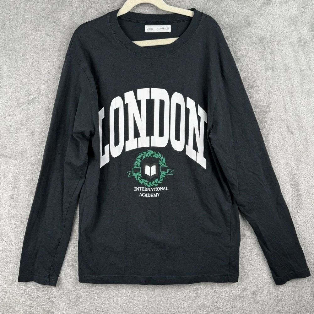 Zara Lot of 2 Shirts Boys 13-14 Yellow Black L/S Cotton Casual London Venice‎